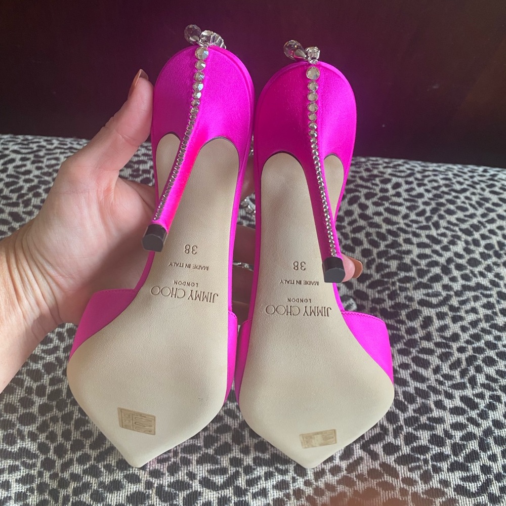 Jimmy Choo Saeda 100 fuscia heels 38 - Picture 7 of 11